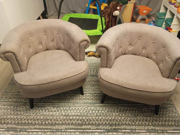 2 x grey accent chair