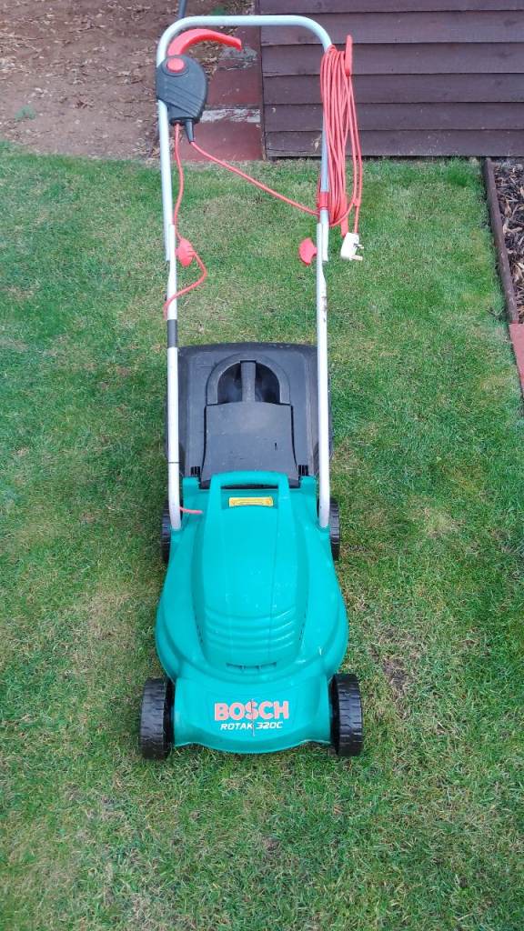 bosch rotax 320 lawnmower with grass box