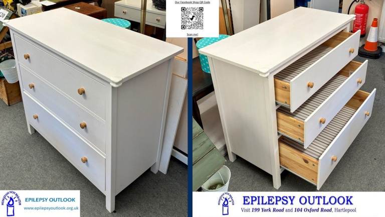 3 Drawer Chest of Drawers, L108cm x D50cm x H95cm