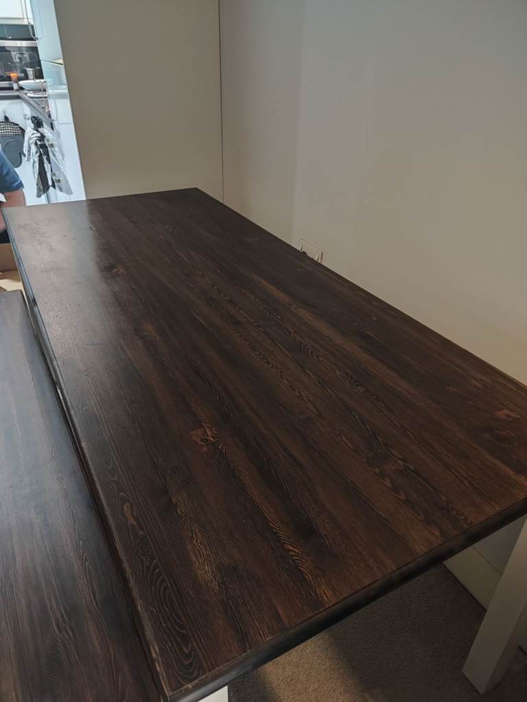 Solid Pine Wood Dining Table X-Large 5 chairs & 1 bench