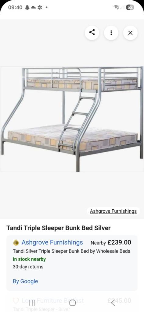 Tandi triple sleeper bunk bed 