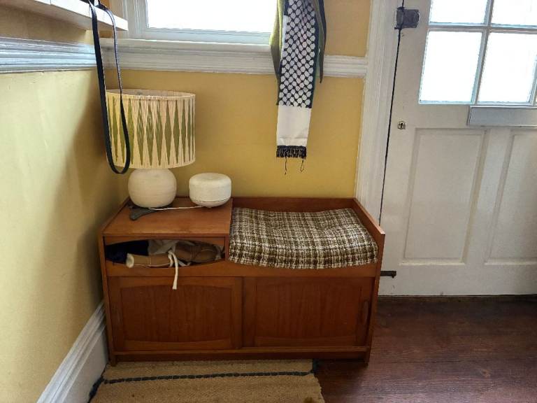 Vintage Chippy Telephone Chair / Hall Seat