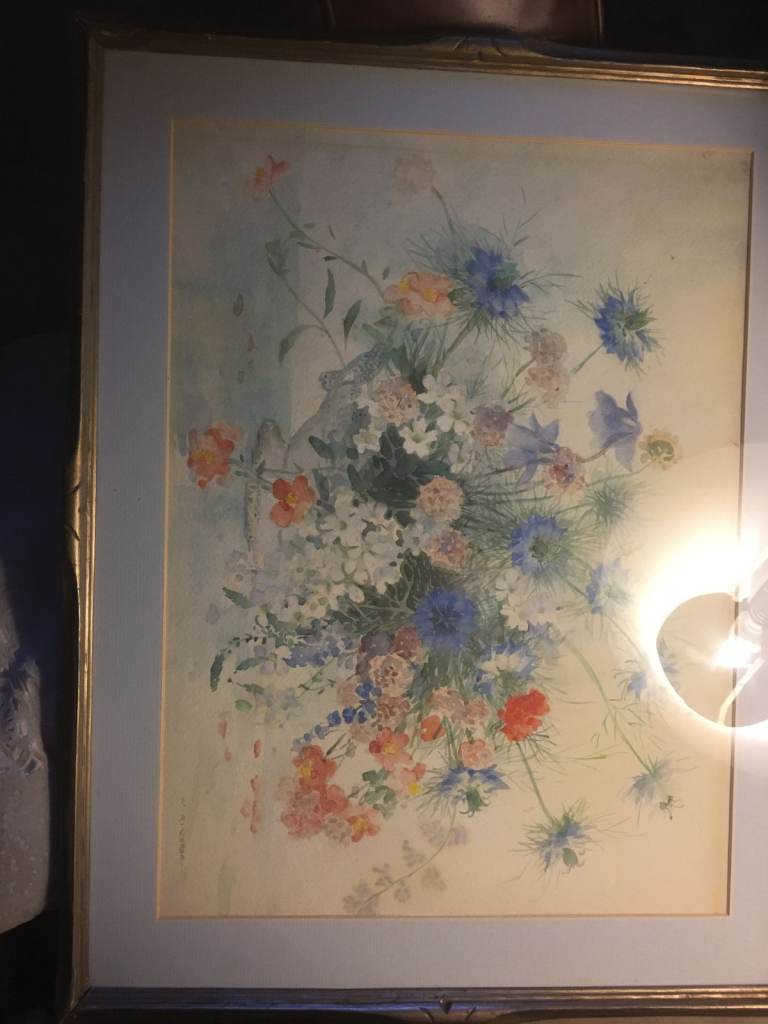 A lovely floral  watercolour by renowned floral artist W A  Chase  signed by him on bottom corner 