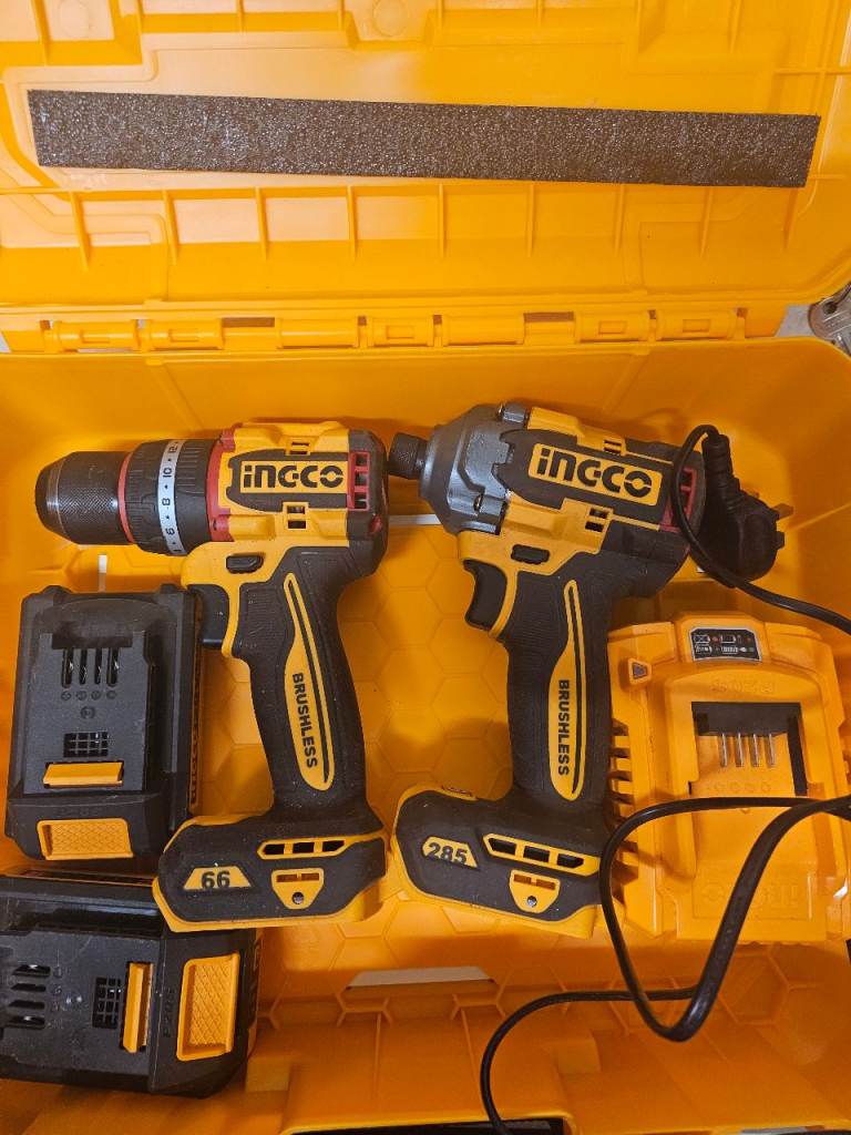 INGCO 20V Brushless Drill & Impact Driver Set