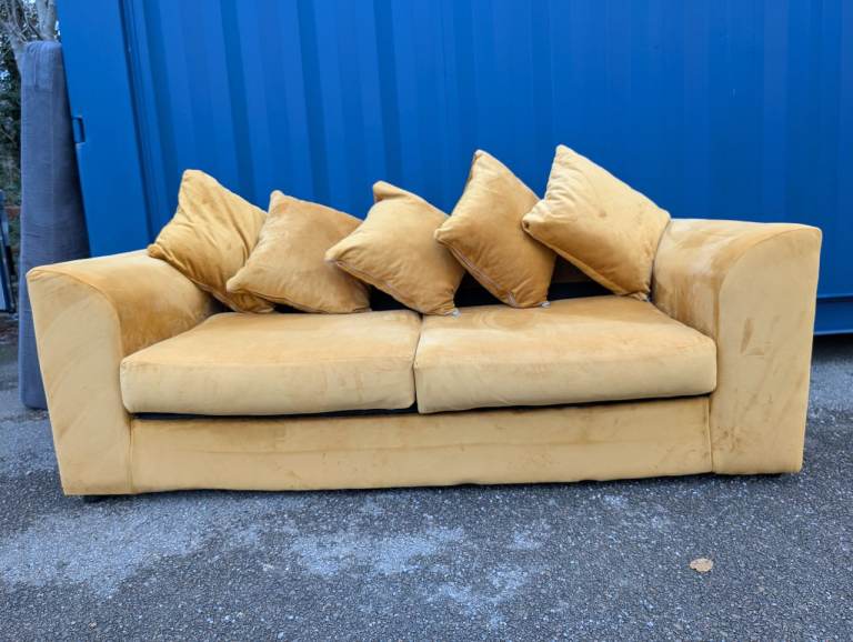 2 Seater Plush Velvet Sofa Cleaned Delivery Available 