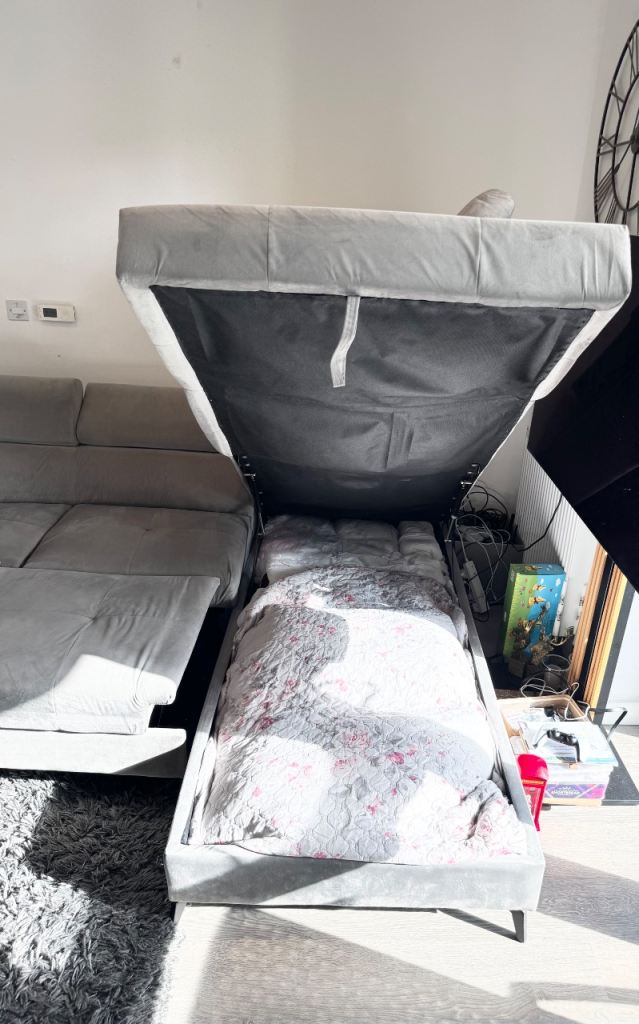 £500 Grey Corner Sofa Bed with Storage – Good Condition | in London ...