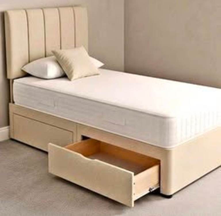 image for (Clean & Professional): Divan Bed + Mattress Set | Single, Double & King Size | Clearance Sale