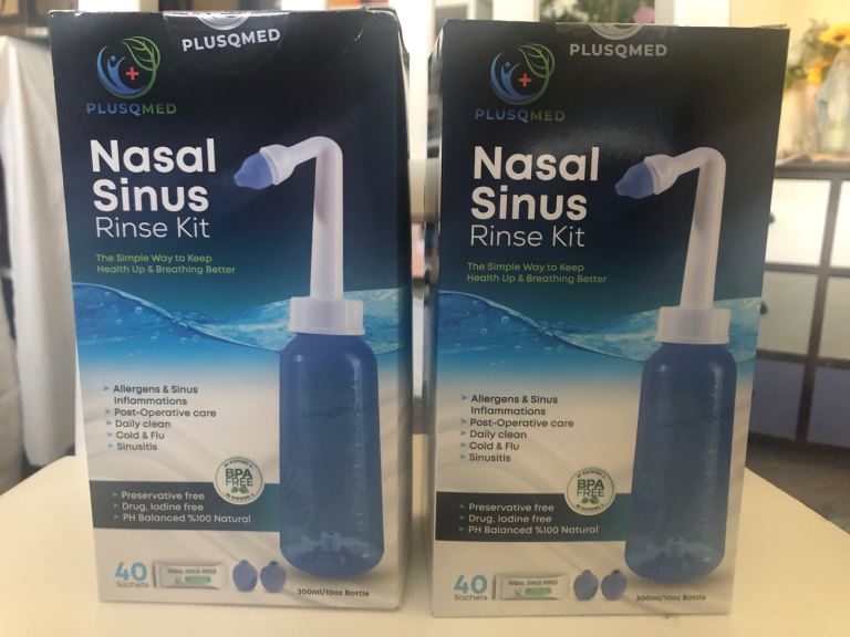 Nasal Sinus Rinse Kit ~ Neti Pot Kit + 40 Sachets  ~ 300 ml Bottle ~ New / Sealed ~ 2 Available  