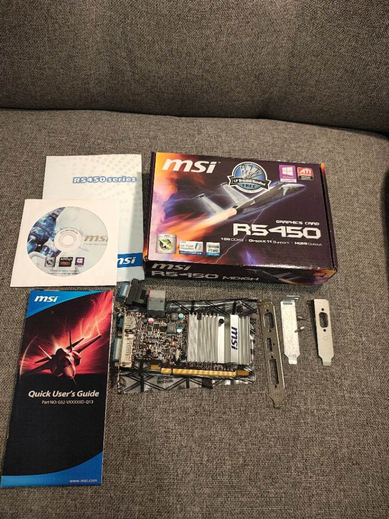 MSI Radeon HD 5450 1GB DDR3 Low Profile Graphics Card HDMI DVI
