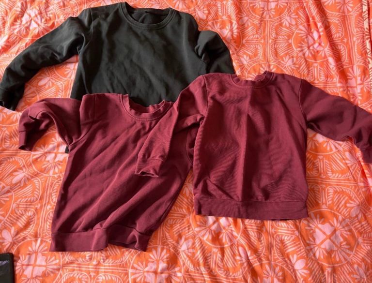 FREE Kids Jumpers/Sweatshirts Bundle - Black & Red, Good Condition