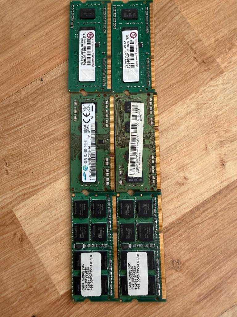 Set of 6, DDR3 Ram each 4GB, comes altogether 4x6 =24GB