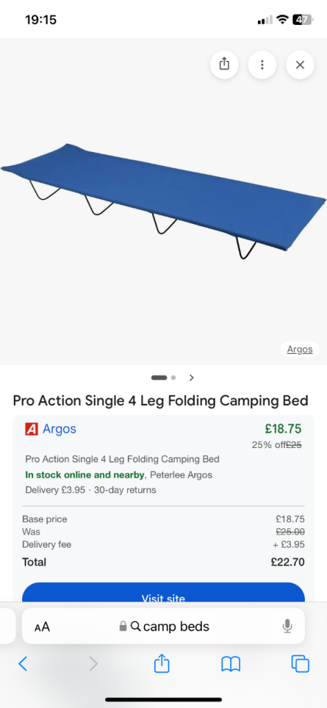 Camping bed 