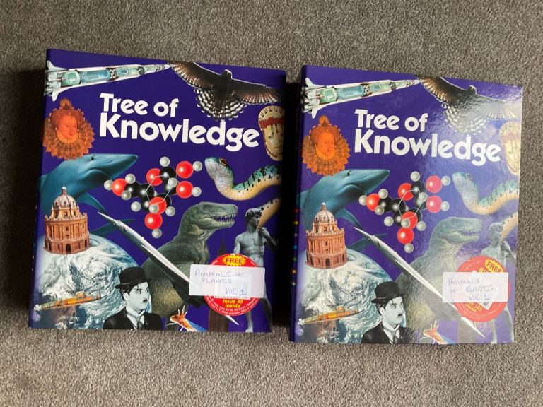 Vintage TREE OF KNOWLEDGE (Animals & Plants) volume 1 & 2 magazine folder book