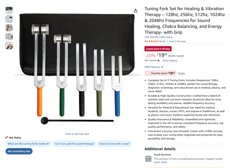 Tuning Fork Set for Sound Healing - Brand New/Unused - Half Price