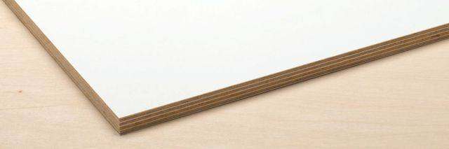 Plywood sheet with melamine finish one side