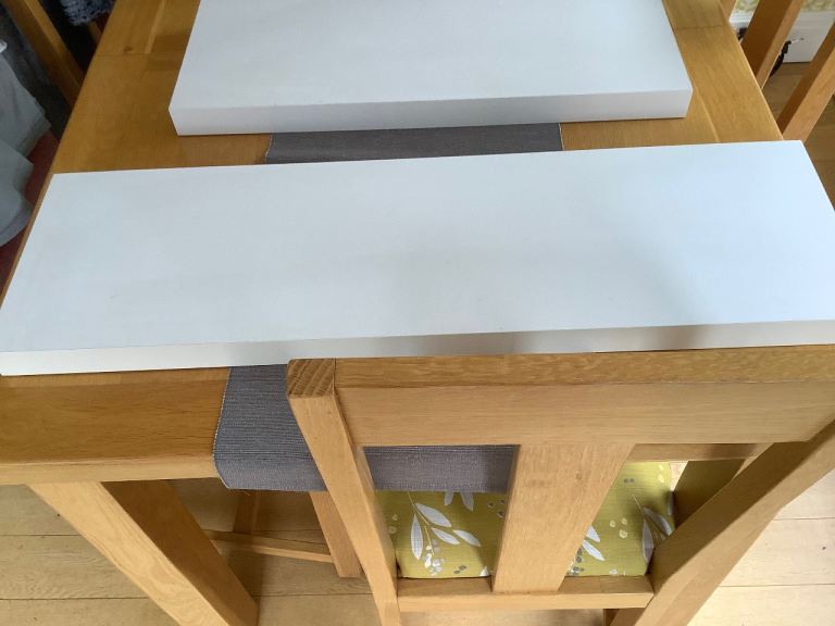 Floating shelves in white