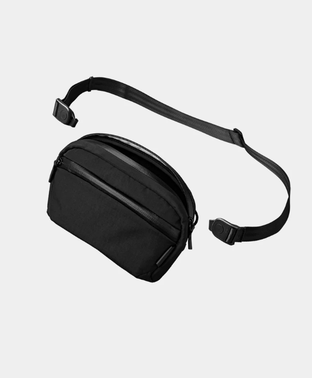ALPAKA Flight Sling 1L Sling Bag Axoflux Black Strap Travel Plane Holiday EDC