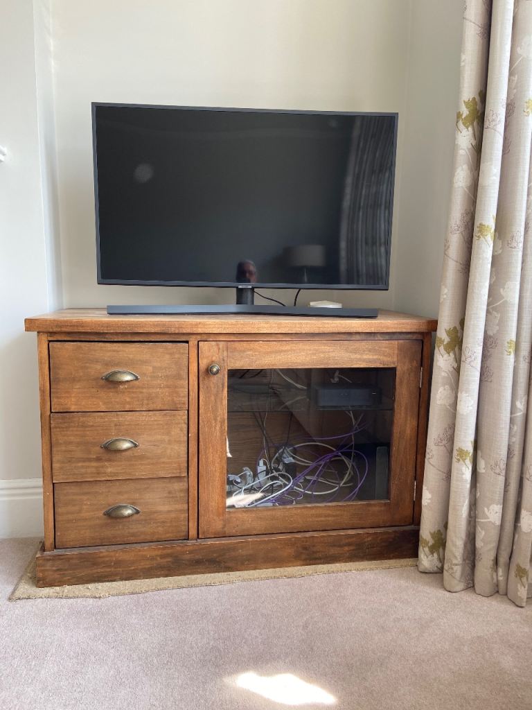 Handmade solid wood TV cabinet 