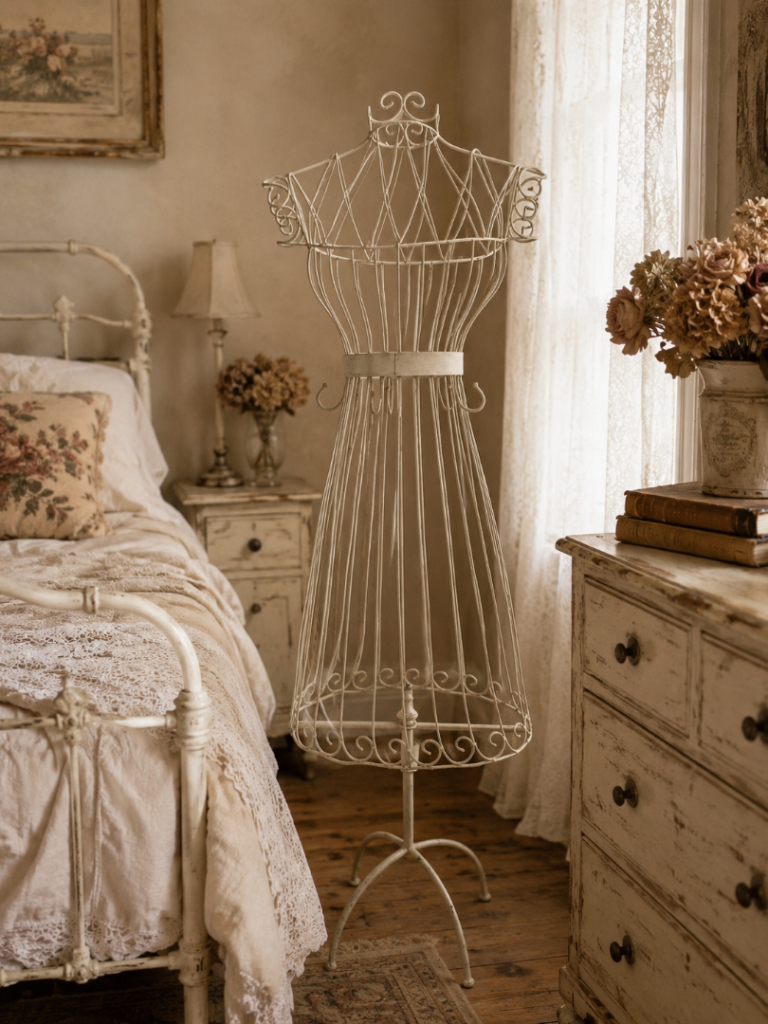 Decorative French Cream Metal Dressmaker’s Mannequin – 150cm x 46cm RRP £300