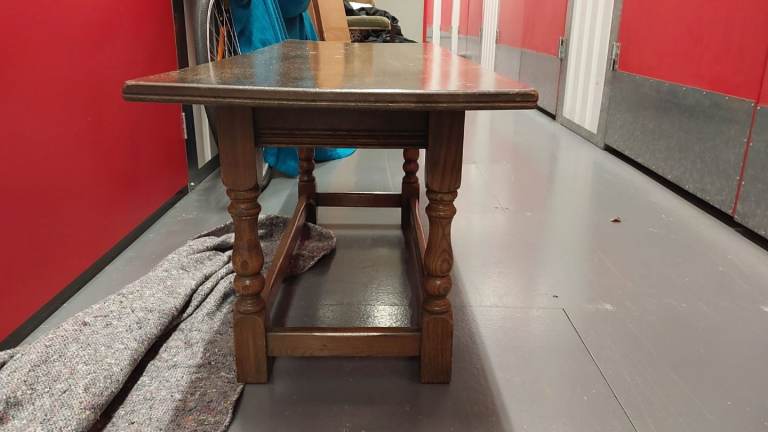 Solid Oak Coffee Table – Old Charm Furniture Wood Bros(c.1950s) – Family Heirloom