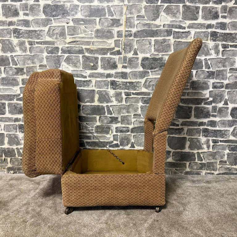 Vintage Upholstered Chair with Hidden Storage