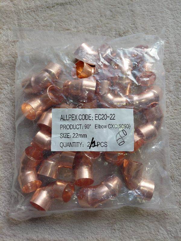 21 X NEW 22mm 90 Degree Copper Elbows Pack Fittings Pipe Plumbing Connectors