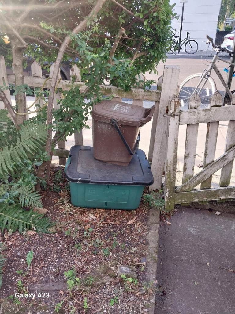 Two Outdoor Composting Bins – Brown & Green, Fair Condition