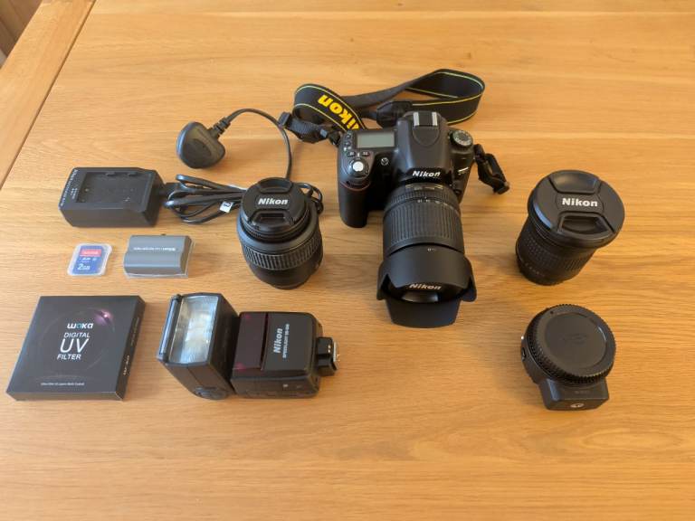 Nikon D80 Kit with three Nikon lenses, adapters and accessories