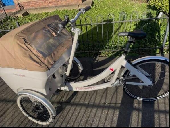 Beautiful, lightweight Danish cargo bike – Triobike Mono – in good condition and fully functional.