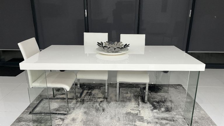 White gloss dining table only (No chairs). OFFERS ACCEPTED 