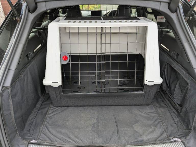 Ferplast Atlas Car 80 dog carrier for car travel.