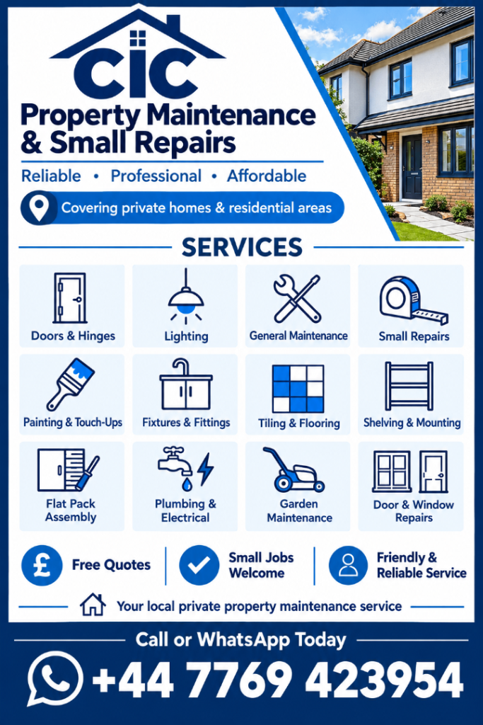 CIC PROPERTY MAINTAINANCE &SMALL REPAIRS 