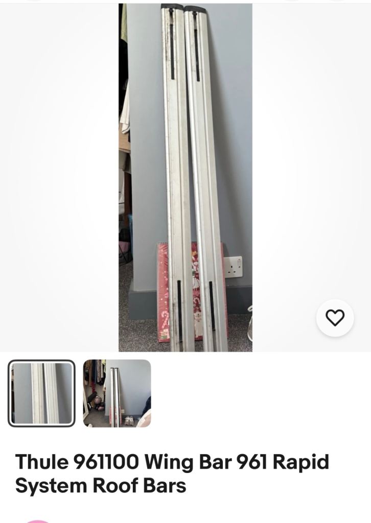 Thule 961100 Wing Bar 961 Rapid Roof bars 