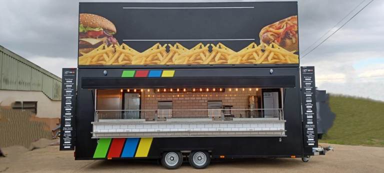 20ft Black Catering Trailer (2023) – Fully Equipped Street Food Unit