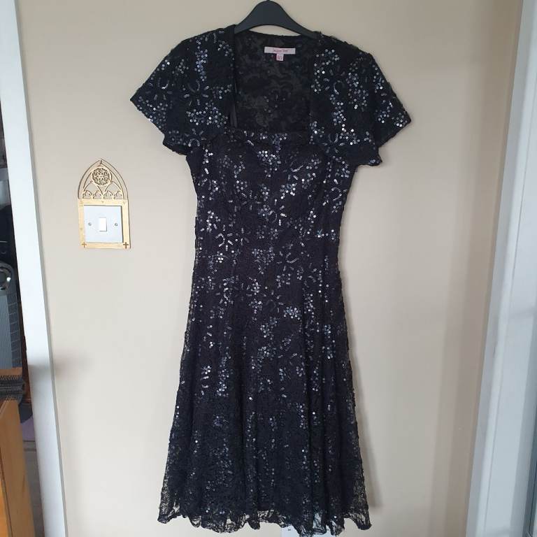Black sequined evening dress size 12