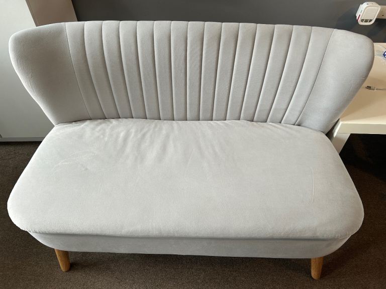 Modern grey velvet 2-seater sofa 
