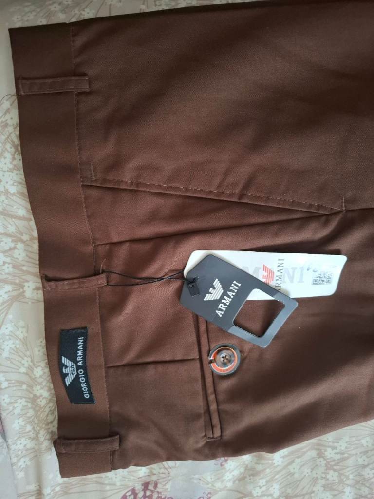Nnewew Armani Men's Brown Trousers – Unworn with Tags