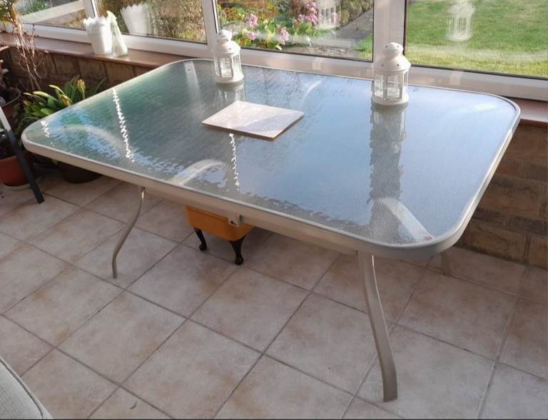 Glass top conservatory table