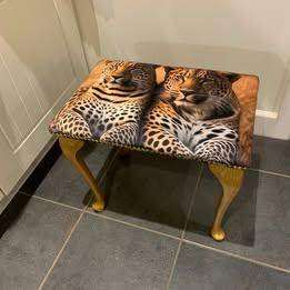 Leopard design Piano stool