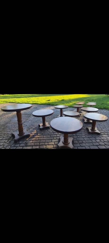 JOB LOT 8 Heavy-Duty Commercial Pub Tables | 7cm EXTRA THICK Solid Wood Tops.