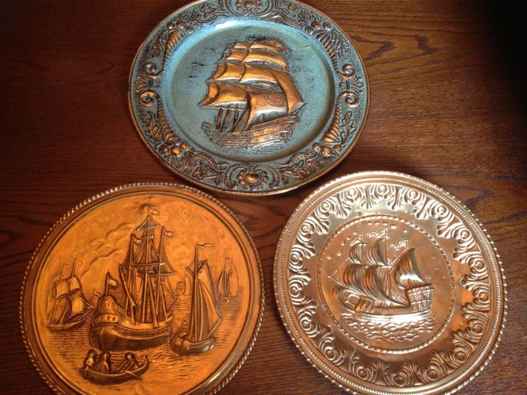 Brass enamel ship plate 