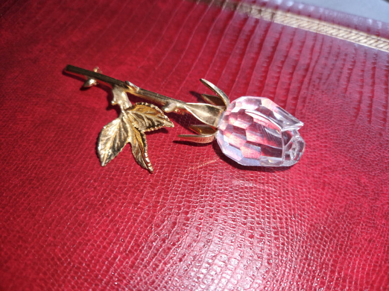 image for Swarovski rose brooch