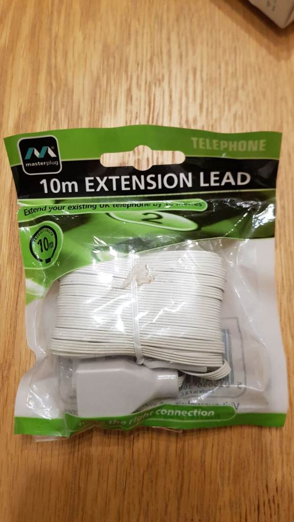 New sealed 10m telephone extension cable