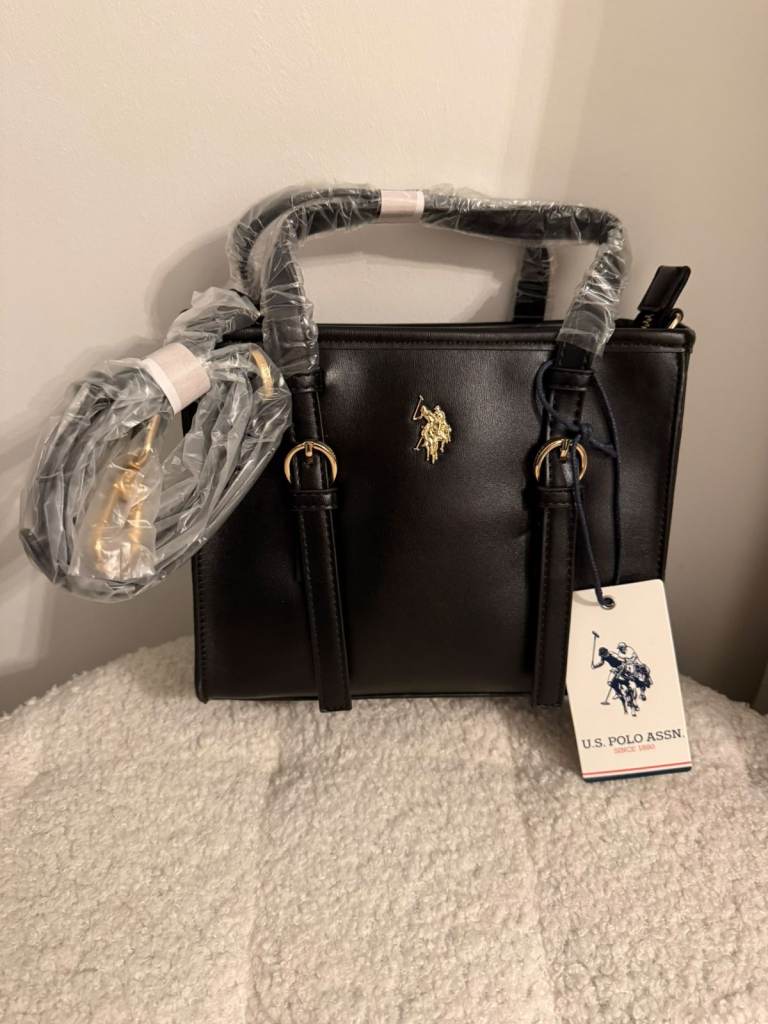 U.S. Polo Assn. Black Handbag with Shoulder Strap – New