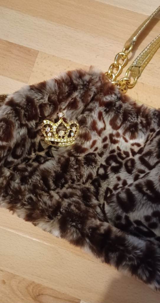 Furry Animal Print Handbag 