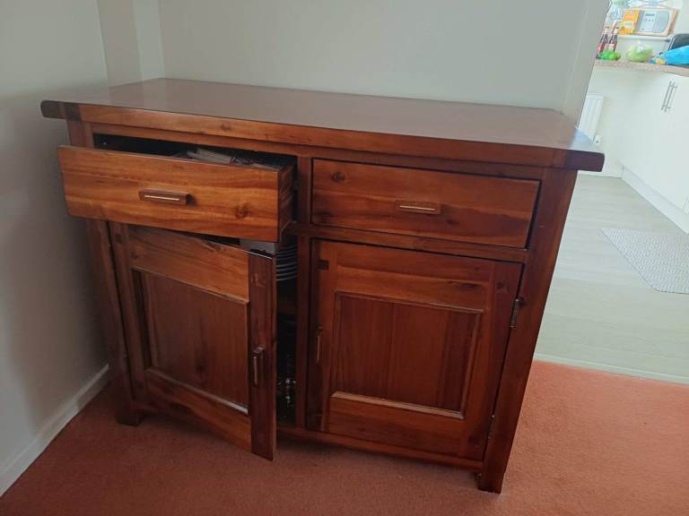 Solid Wood Sideboard - Good Condition, Two Drawers
