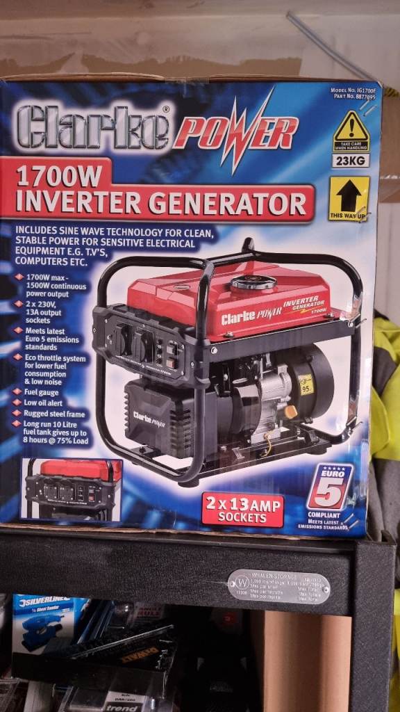 “Brand New Clarke 1700W Inverter Generator (IG1700F) – Boxed”