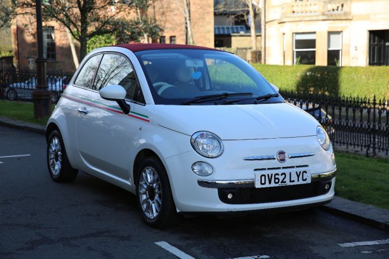 2012 FIAT 500 500C CONVERTIBLE 0.9 TWINAIR PETROL WHITE MANUAL+WARRANTY