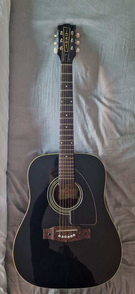 Very rare vintage Eko Rio Grande VI in Black. Made in Italy