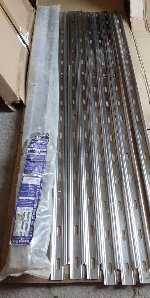Speed Pro Stainless Wall Starter Kit Components 9x 1200mm Profiles & Ties